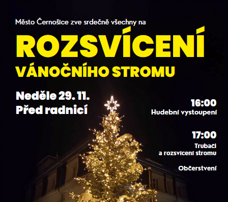 Plakát: Rozsvícení vánočního stromu před radnicí