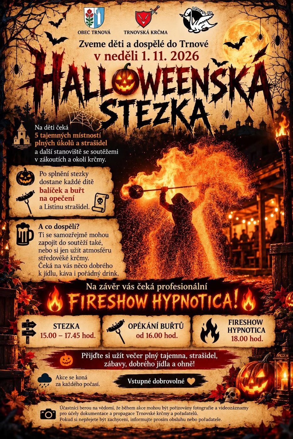 Plakát: Halloweenská stezka v Trnové