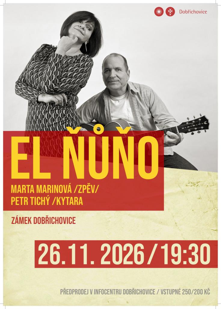 Plakát: El Ňůňo – jazz/blues koncert Marty Marinové a Petra Tichého
