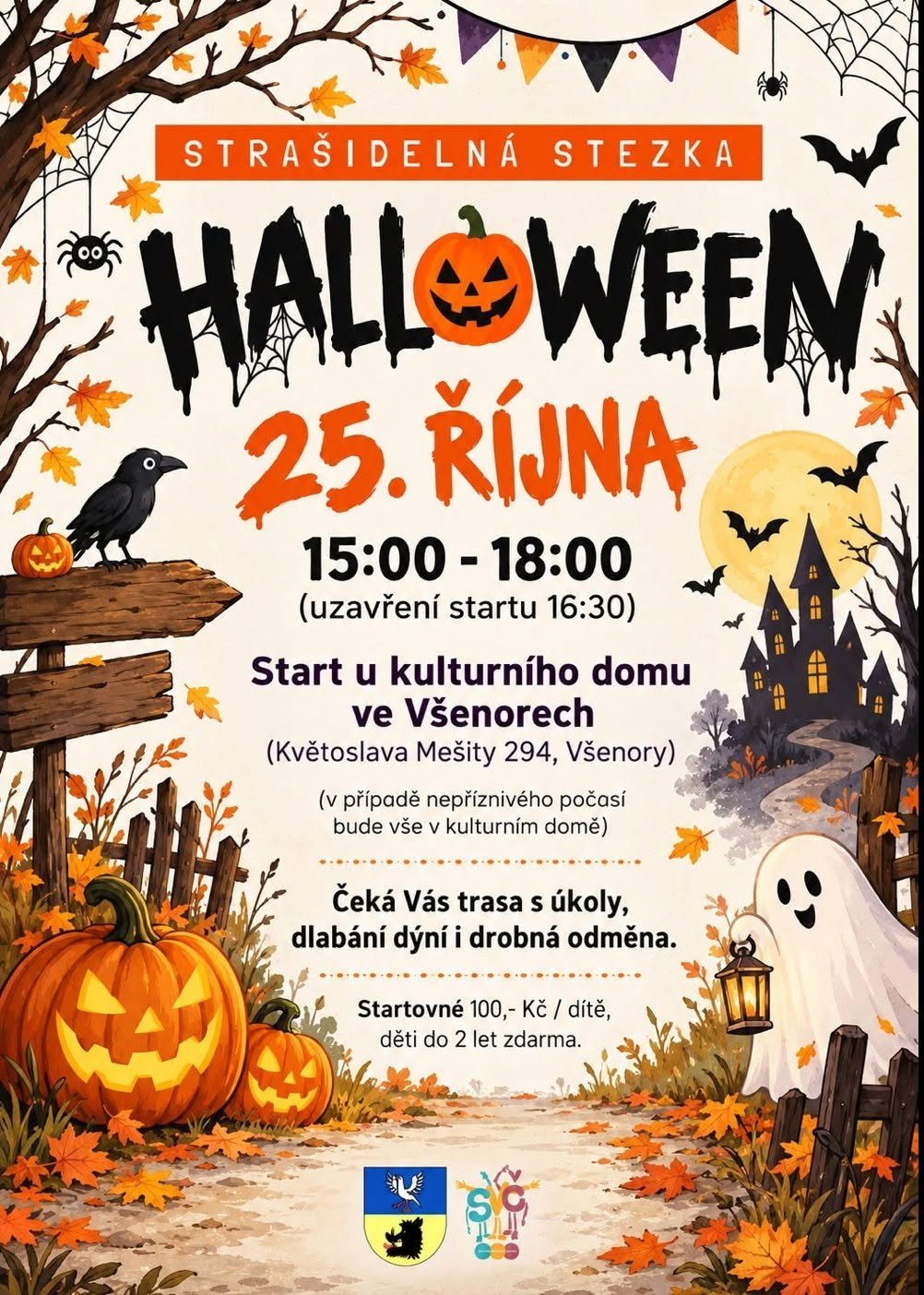 Plakát: Halloweenská strašidelná stezka ve Všenorech